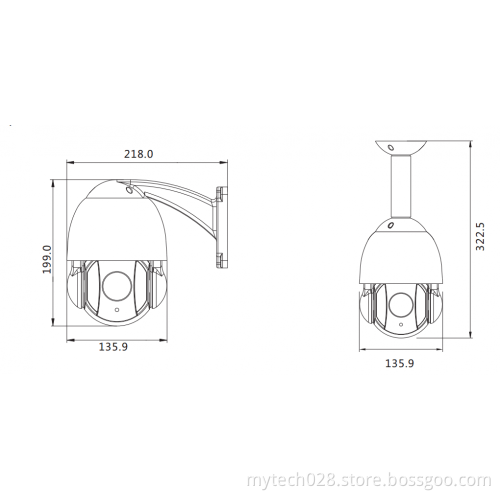 1080P HD TVI Mini High speed dome ptz cctv camera